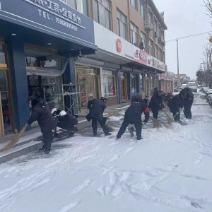 迎“寒”而上，南村中隊掃雪除冰維護良好鎮(zhèn)容秩序！